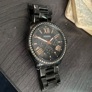 Women’s Black and Rose Gold Watch